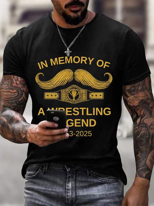 Men's In Memory Of A Wrestling Legend Print T-Shirt