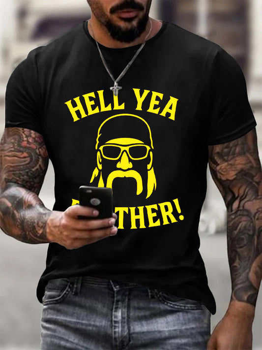 Men's Hell Yea Brother Wrestler Print T-Shirt