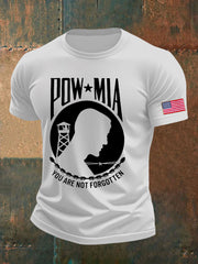Men's Pow-Mia Flag Veteran Printed T-shirt