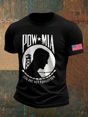 Men's Pow-Mia Flag Veteran Printed T-shirt