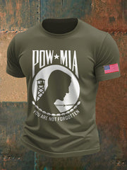 Men's Pow-Mia Flag Veteran Printed T-shirt