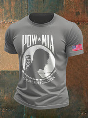 Men's Pow-Mia Flag Veteran Printed T-shirt