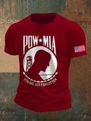 Men's Pow-Mia Flag Veteran Printed T-shirt