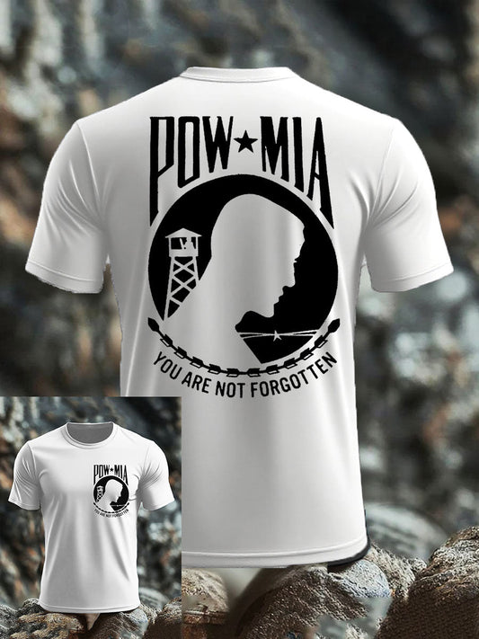 Men's Pow-Mia Flag Veteran Printed T-shirt
