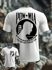 Men's Pow-Mia Flag Veteran Printed T-shirt