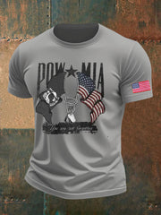 Men's Pow-Mia Flag Veteran Printed T-shirt