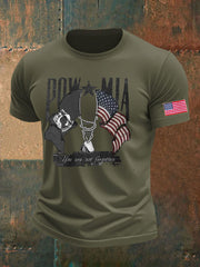 Men's Pow-Mia Flag Veteran Printed T-shirt