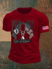 Men's Pow-Mia Flag Veteran Printed T-shirt