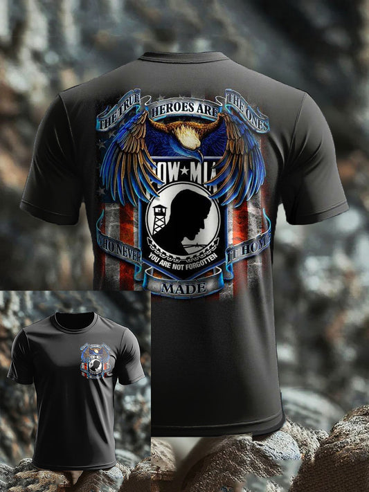 Men's Pow-Mia Flag Veteran Printed T-shirt