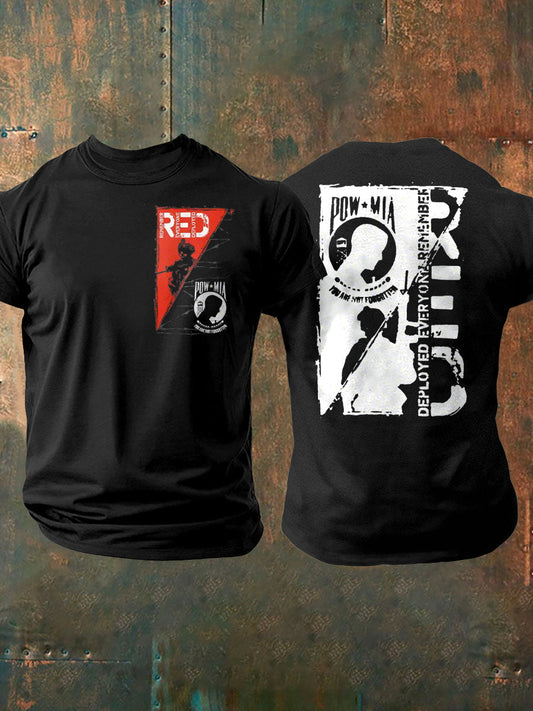 Men's Pow-Mia Flag Veteran Printed T-shirt
