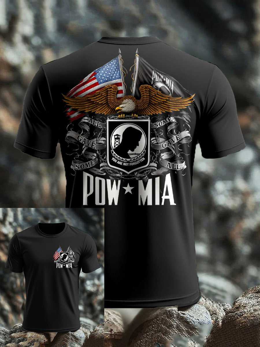 Men's Pow-Mia Flag Veteran Printed T-shirt
