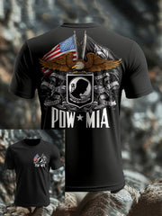 Men's Pow-Mia Flag Veteran Printed T-shirt