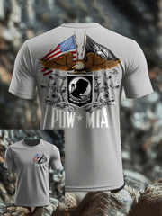 Men's Pow-Mia Flag Veteran Printed T-shirt