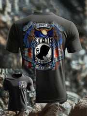 Men's Pow-Mia Flag Veteran Printed T-shirt