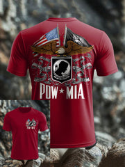Men's Pow-Mia Flag Veteran Printed T-shirt