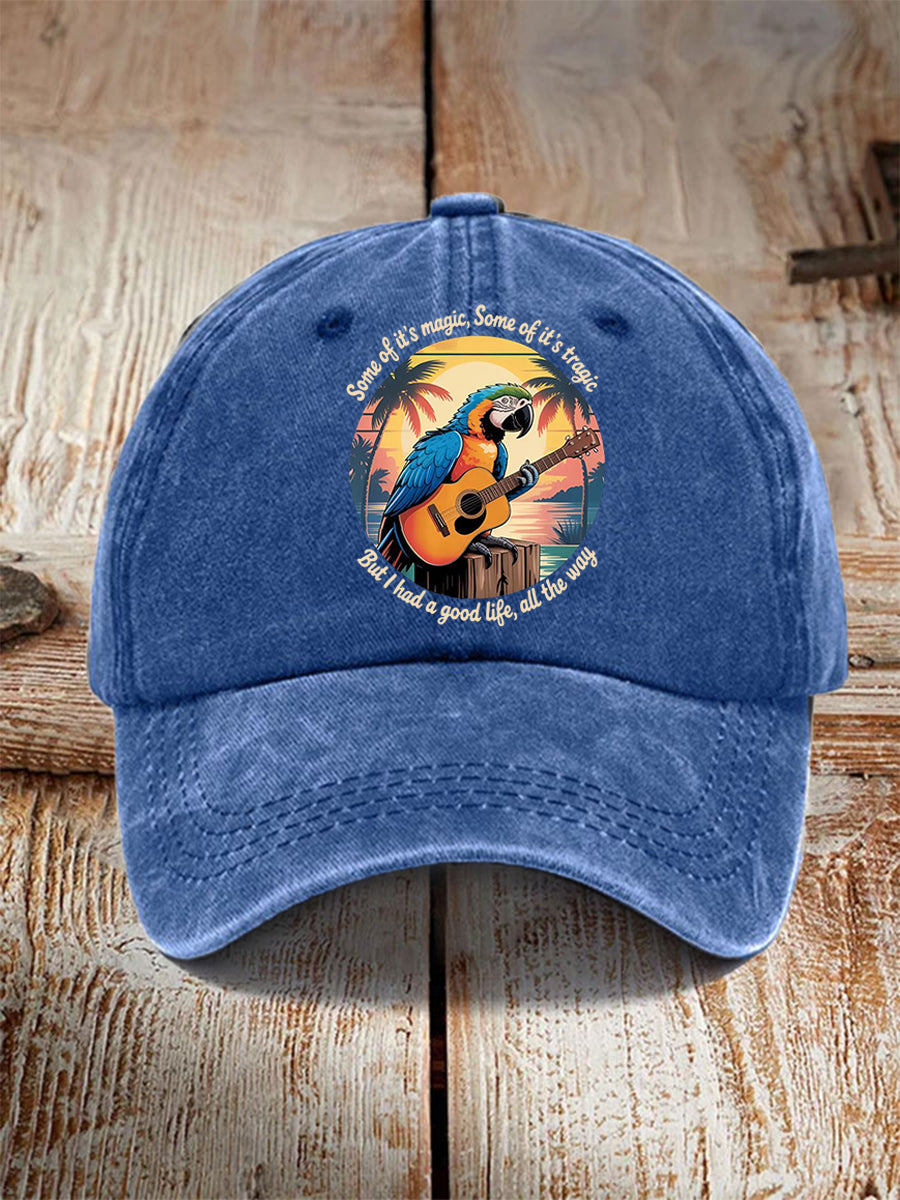Unisex Some Of It’s Magic Some Of It’s Tragic Parrot Print Hat