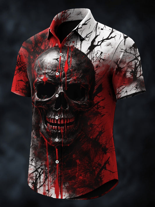 Men's Halloween Skull Short Sleeve Shirt