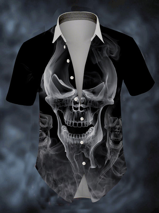 Men's Halloween Skull Short Sleeve Shirt