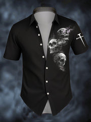 Men's Halloween Skull Short Sleeve Shirt