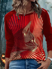 Women's Bloodstained Cat Long Sleeve T-Shirts