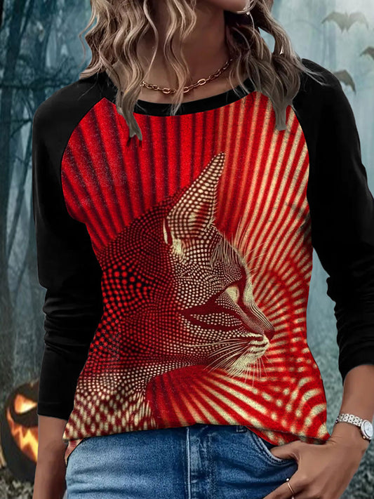 Women's Bloodstained Cat Long Sleeve T-Shirts