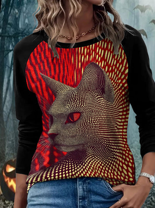 Women's Bloodstained Cat Long Sleeve T-Shirts