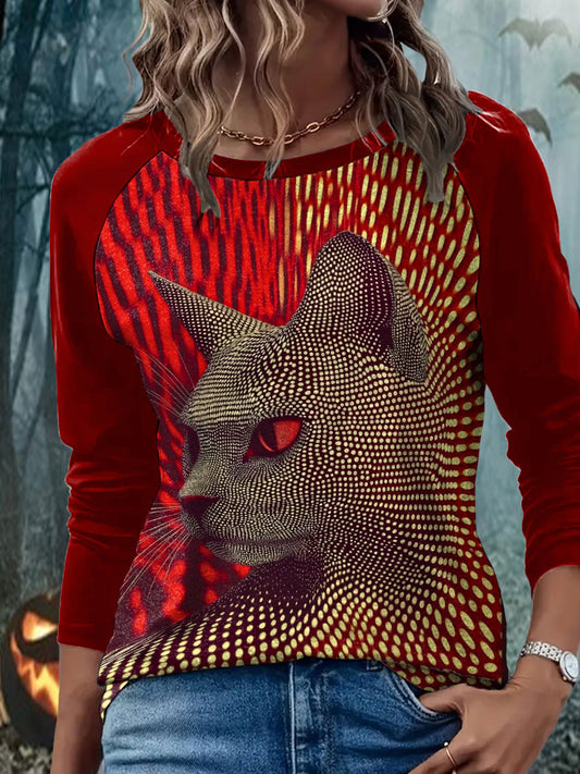 Women's Bloodstained Cat Long Sleeve T-Shirts