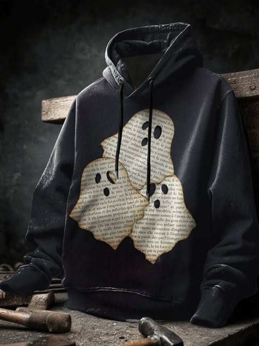 Men's Loose Halloween Printed Long Sleeve Sweatshirt Hoodie