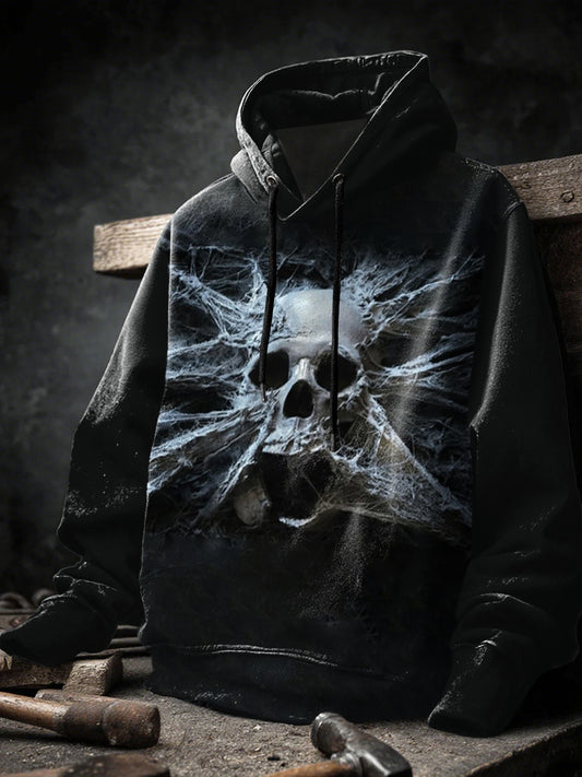 Men's Loose Halloween Printed Long Sleeve Sweatshirt Hoodie