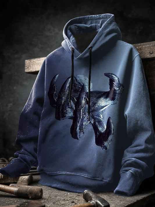 Men's Loose Halloween Printed Long Sleeve Sweatshirt Hoodie
