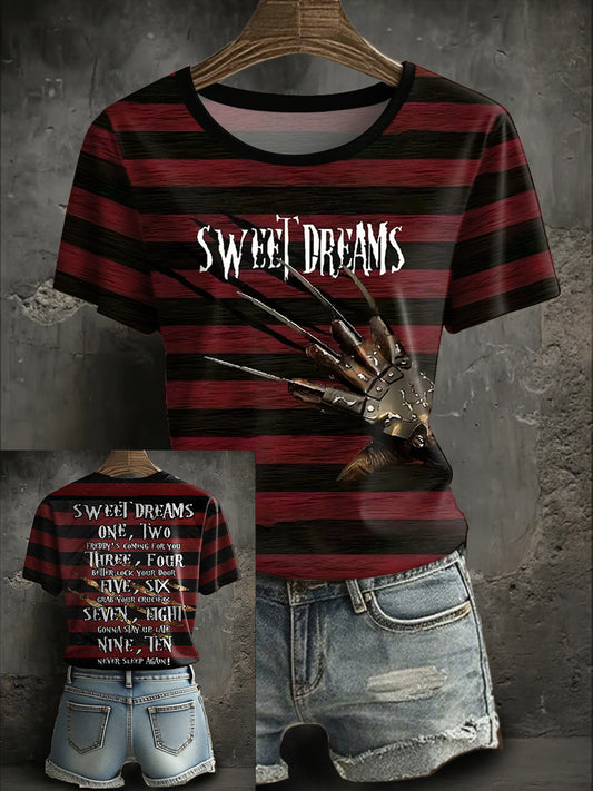 Women's Halloween Horror Nightmare Printed T-shirt