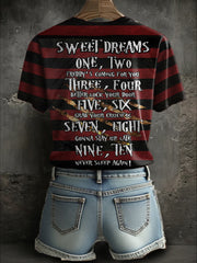 Women's Halloween Horror Nightmare Printed T-shirt