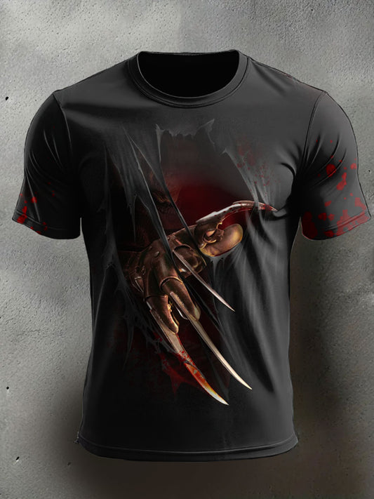 Men's Halloween Horror Nightmare Printed T-shirt