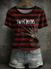 Women's Halloween Horror Nightmare Printed T-shirt