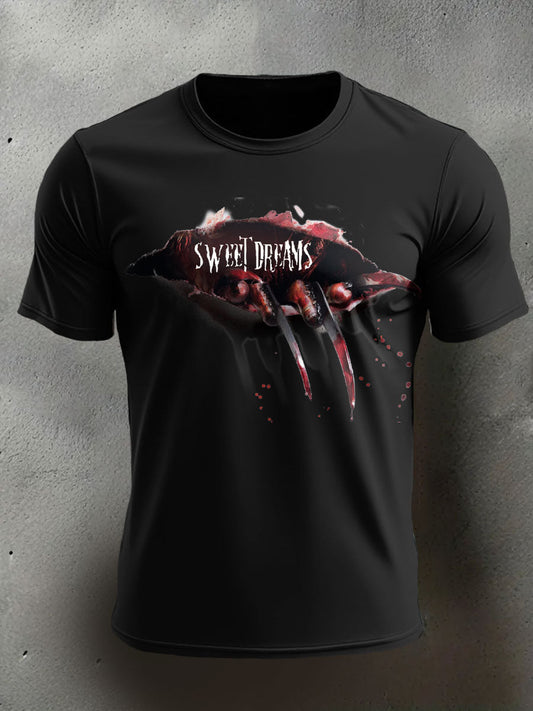 Men's Halloween Horror Nightmare Printed T-shirt