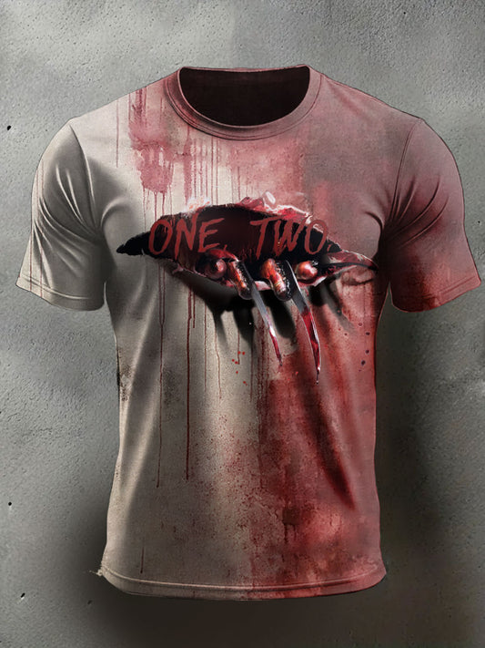 Men's Halloween Horror Nightmare Printed T-shirt