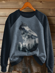 Women's Cat Art Print Casual Sweatshirt