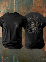 Men's Vintage Live To Ride – Ride To Live Black Print T-shirt