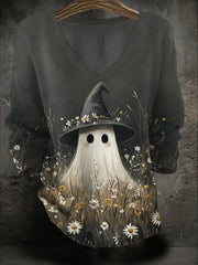 Women's Halloween Art Printed Casual Tops