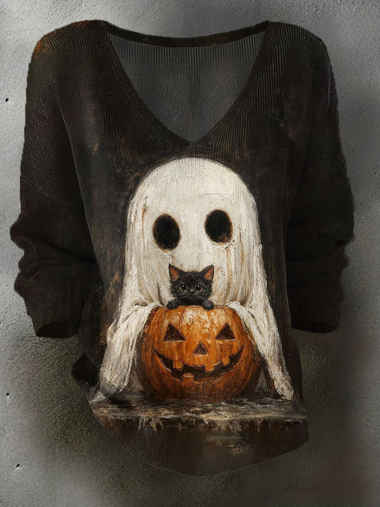 Women's Halloween Art Printed Casual Tops