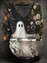 Women's Halloween Art Printed Casual Tops