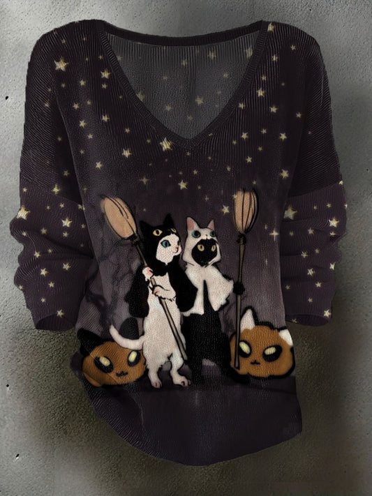 Women's Halloween Art Printed Casual Tops