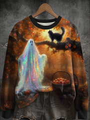 Women's Halloween Cute Boo Printed Sweatshirt