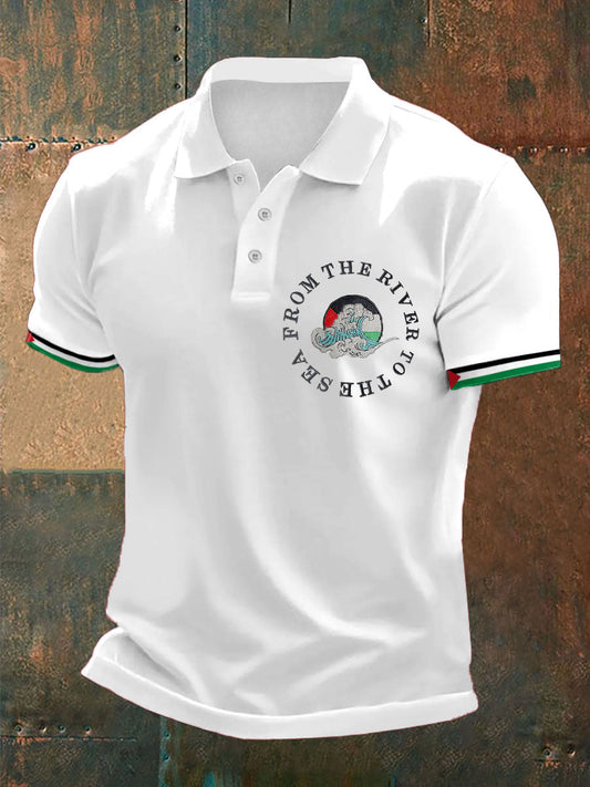 Men's Free Peace Printed Casual Tops