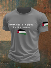Men's Free Peace Stop Genocide Printed T-shirt