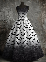 Women's Halloween Bats Print Vest Dress