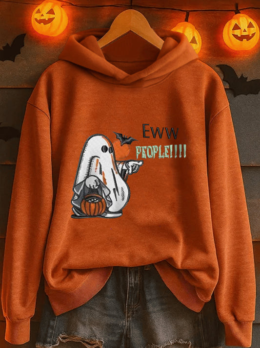 Women's Halloween Ew People Print Sweatshirt