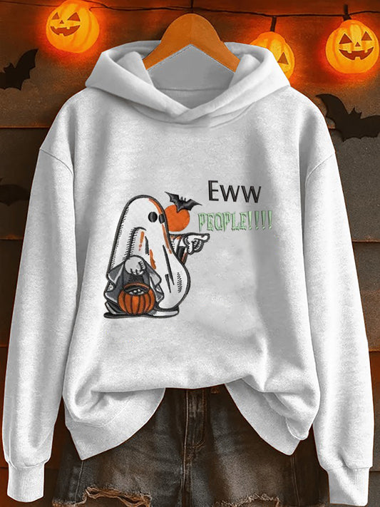 Women's Halloween Ew People Print Sweatshirt