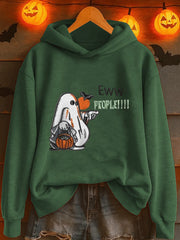 Women's Halloween Ew People Print Sweatshirt
