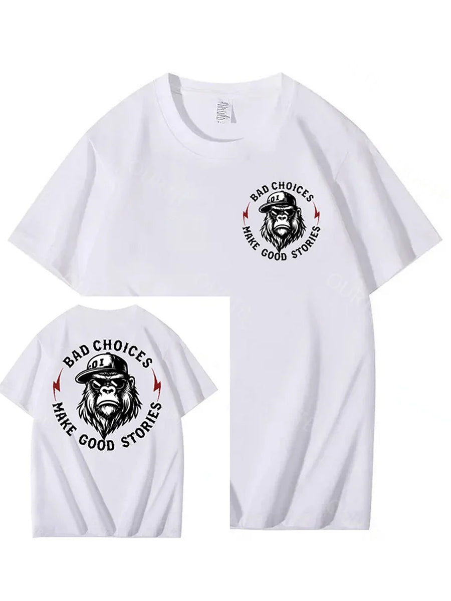 Men's Funny Bad Choices Make Good Stories Print Casual Tee